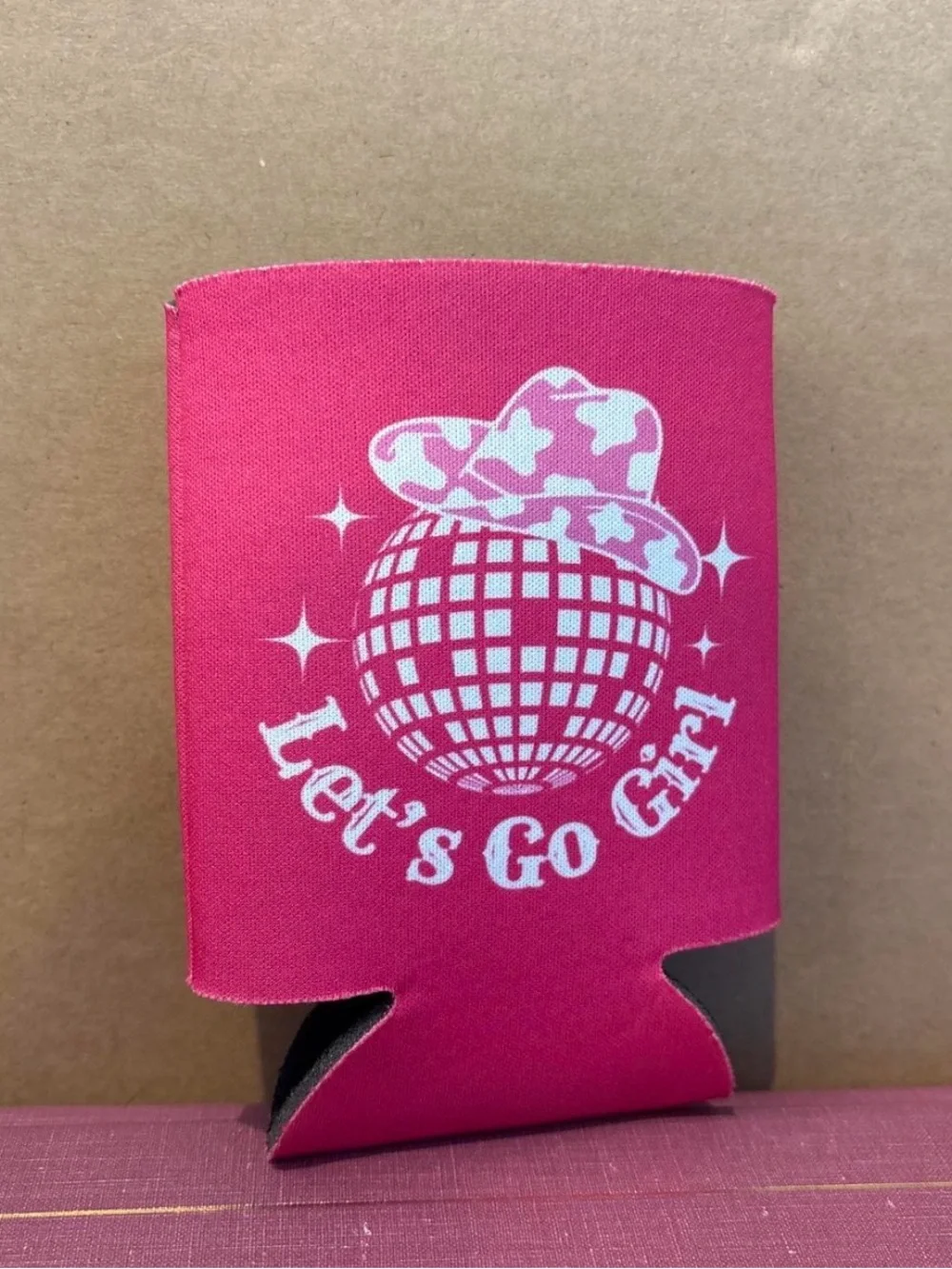 Let's Get Rowdy Pink Can Cooler Sleeve